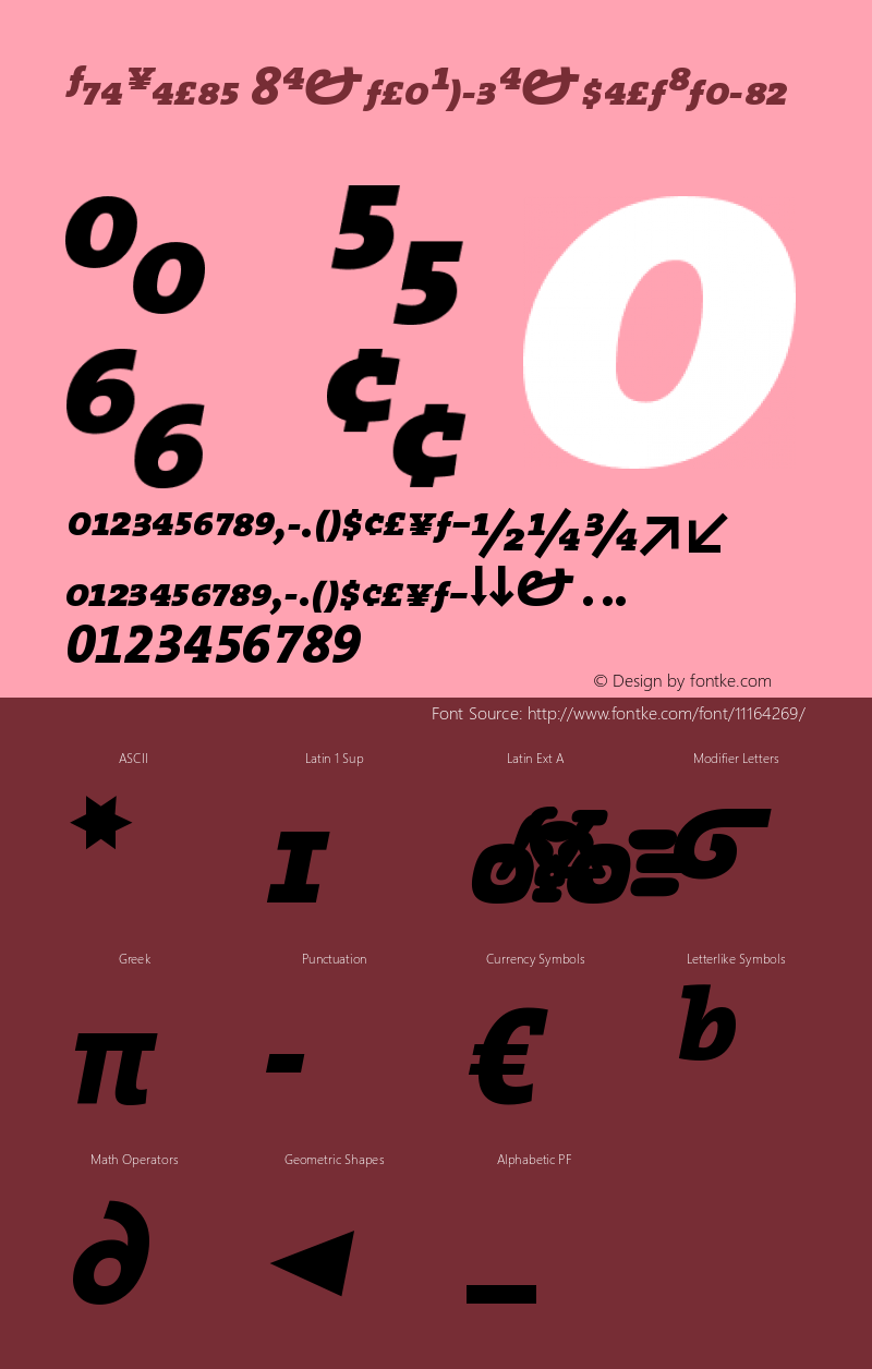 TheSerif 8ExtraBoldExpertItalic Version 1.0 Font Sample