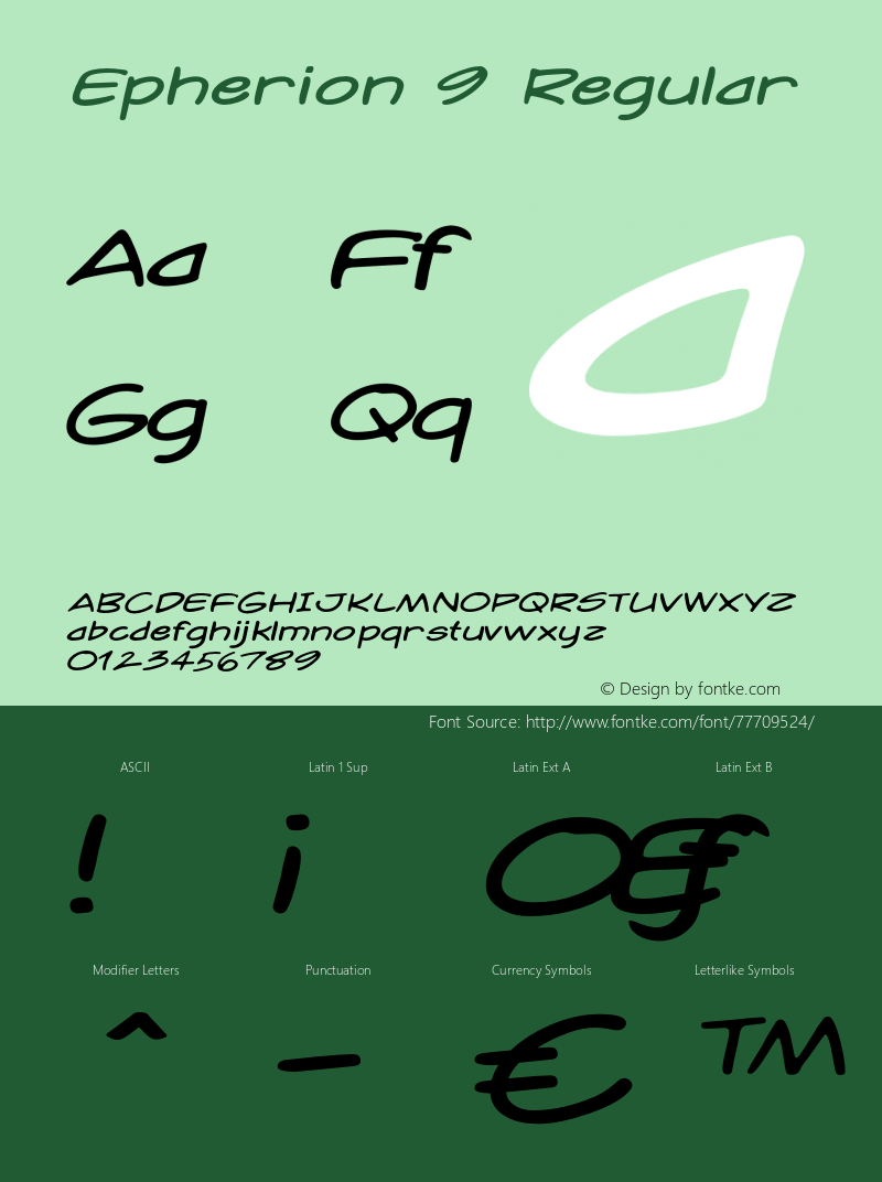 Epherion9-ExpandedRegular Version 1.000 Font Sample