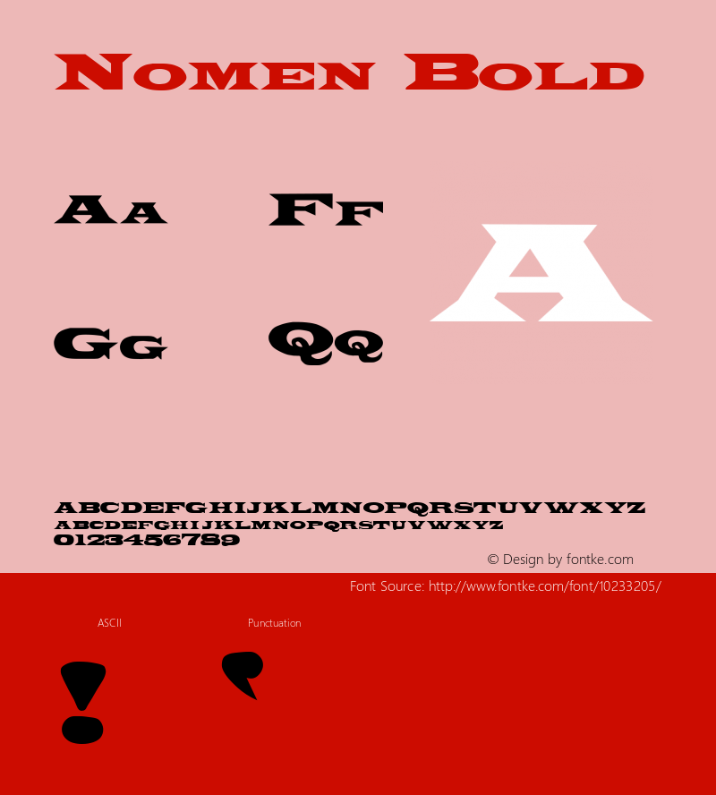 Nomen Bold 1.0 Wed Sep 14 20:28:41 1994 Font Sample