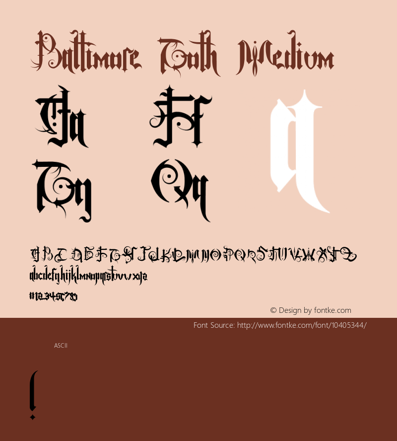 Baltimore Goth Medium Version 001.000 Font Sample