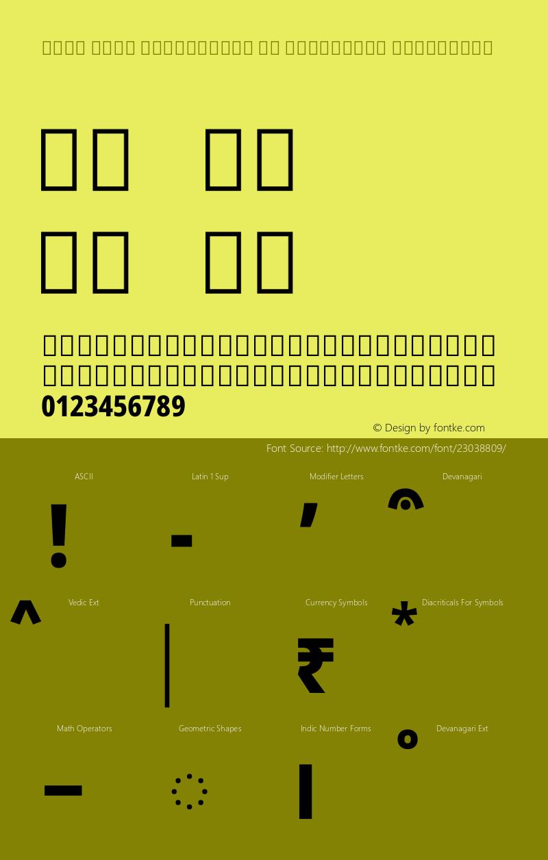 Noto Sans Devanagari UI Condensed ExtraBold Version 1.902 Font Sample