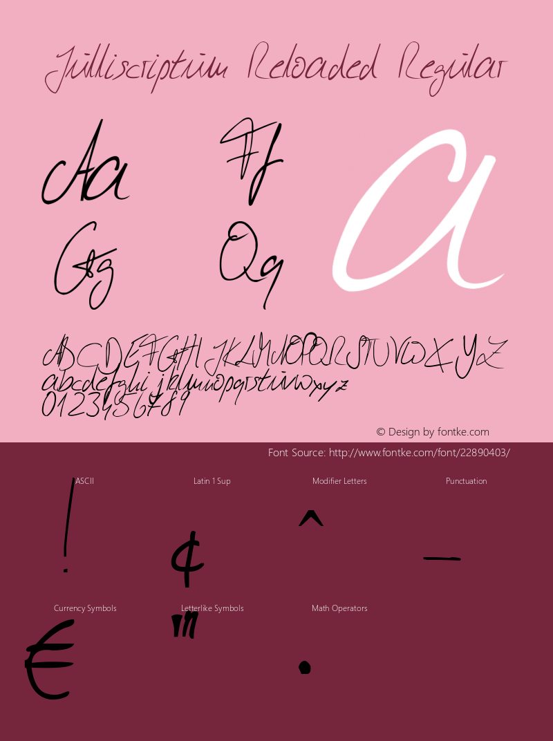 Julliscriptum Reloaded Version 1.00 July 20, 2012, initial release Font Sample