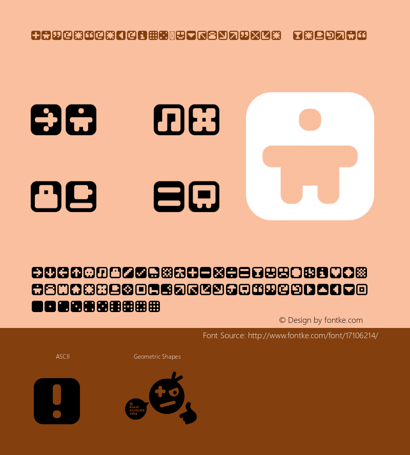 MastertextW95-SymbolsOne Regular Version 2.00 Font Sample