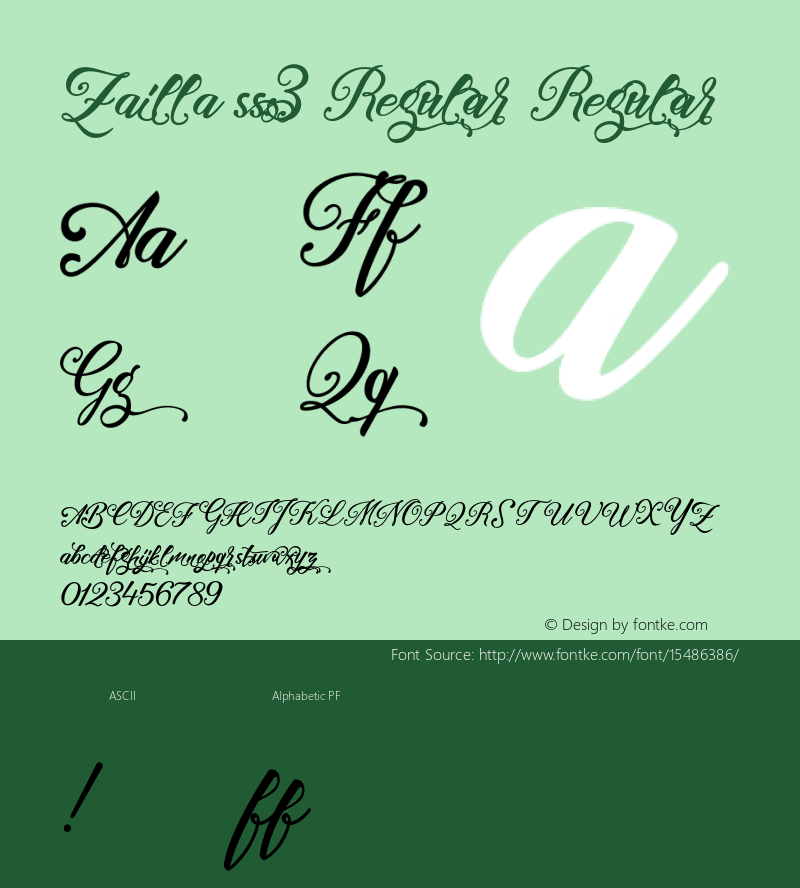 Zailla ss3 Regular Regular 1.000 Font Sample