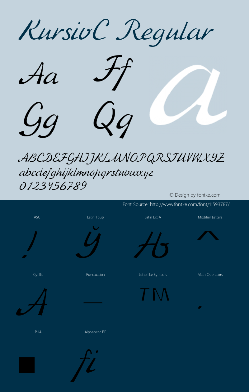 KursivC Regular 1.100.000 Font Sample