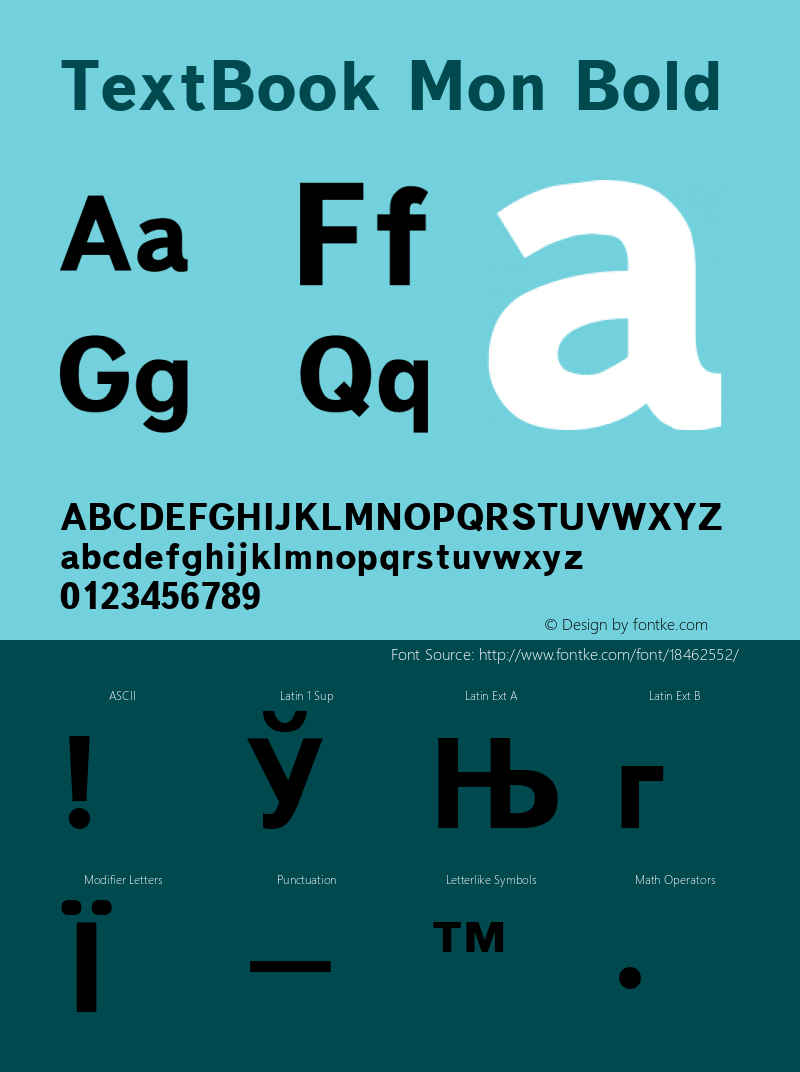 TextBook Mon Bold 2.00 Font Sample