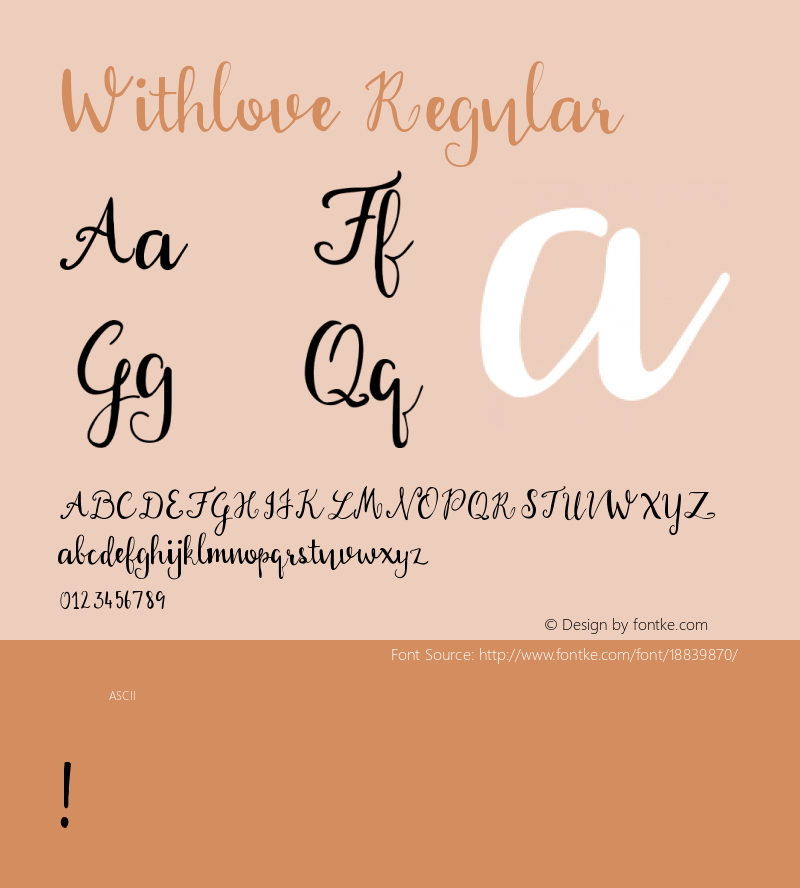 Withlove Regular Version 1.002;Fontself Maker 1.1.0 Font Sample