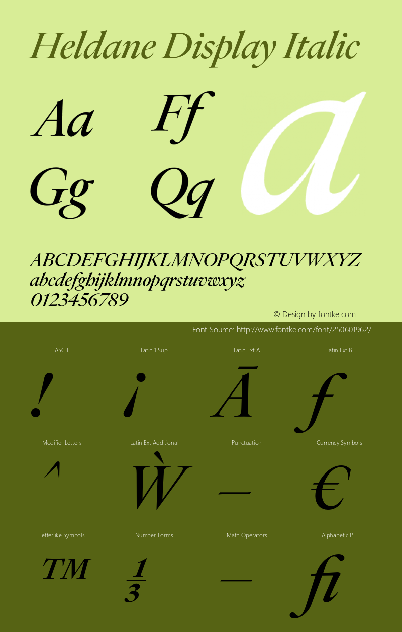 Heldane Display Regular Italic Version 1.002;PS 1.0;hotconv 16.6.54;makeotf.lib2.5.65590图片样张
