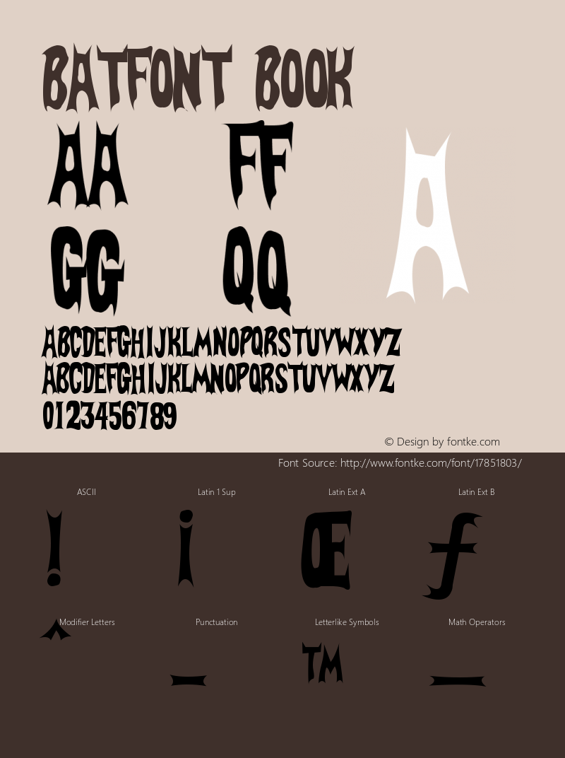 BatFont Book Version Macromedia Fontograp Font Sample