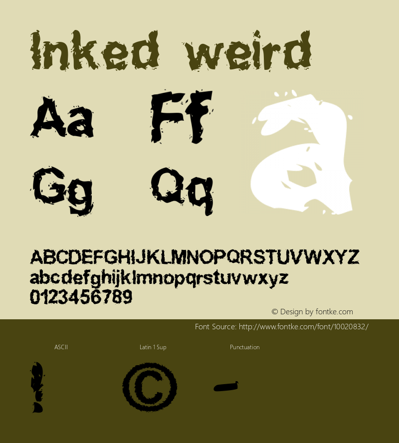 Inked weird 1.0a Font Sample