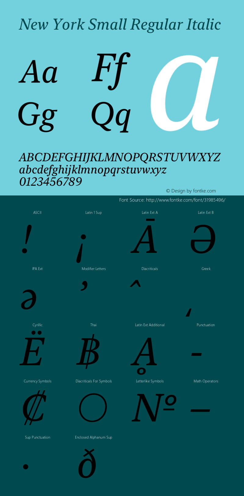 New York Small Regular Italic Version 15.0d3e31 Font Sample