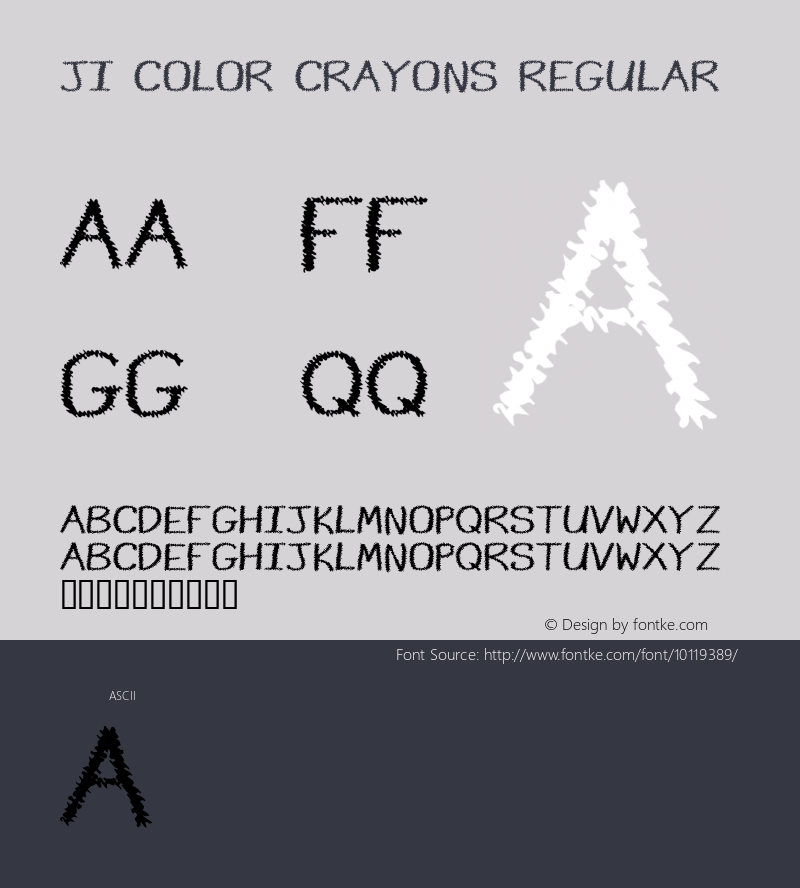 JI Color Crayons Regular Macromedia Fontographer 4.1 5/26/2000 Font Sample