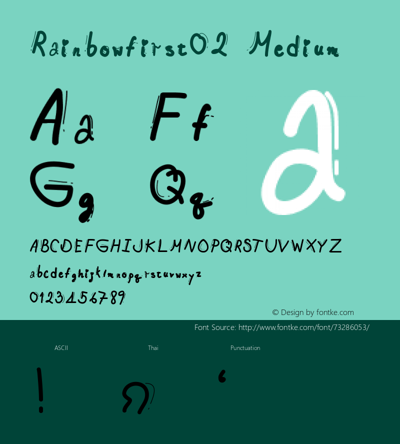 Rainbowfirst02 Version 001.000 Font Sample