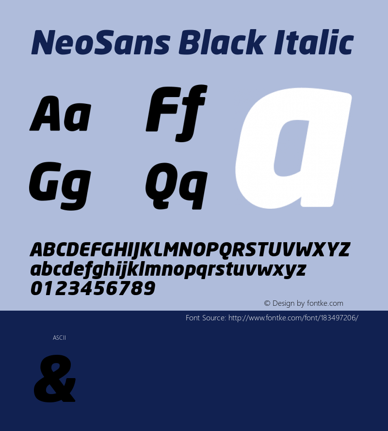 NeoSans Black Italic Version 1.000;PS 001.001;hotconv 1.0.38图片样张