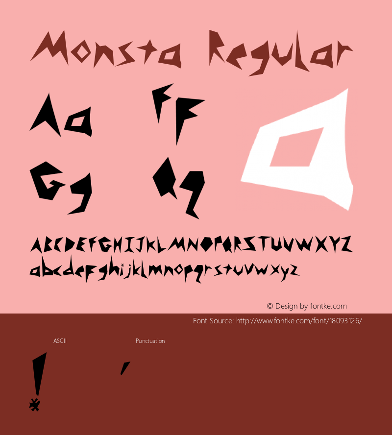 Monsta Regular Version 1.005 Font Sample