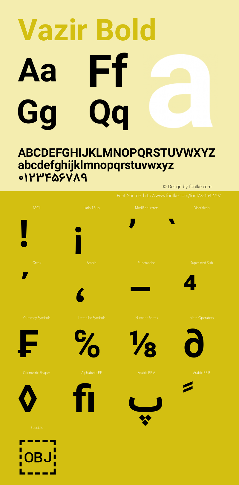 Vazir Bold Version 11.0.0 Font Sample