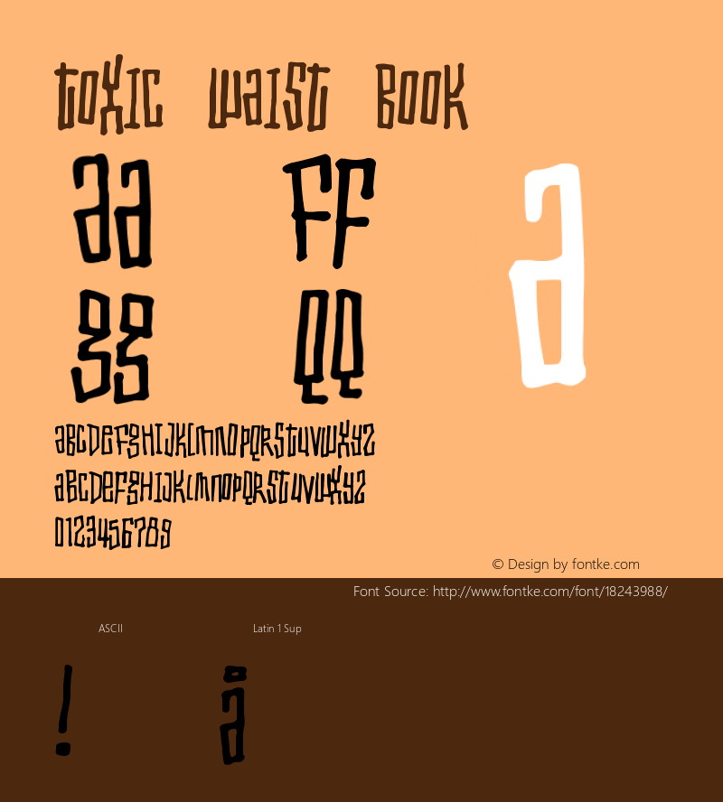 Toxic waist Book Version 2 Font Sample