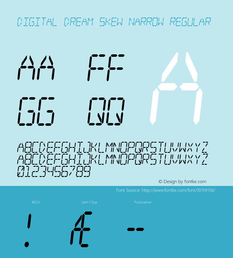 Digital dream Skew Narrow Regular 2 Font Sample
