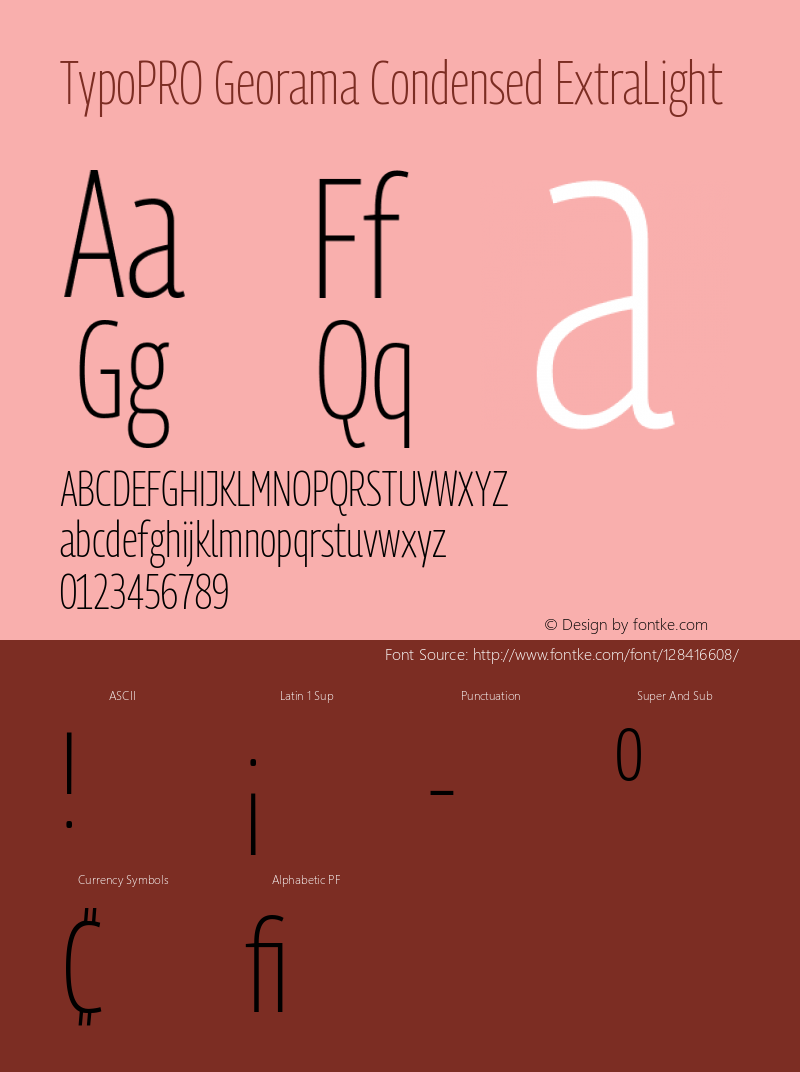 TypoPRO Georama Condensed ExtraLight Version 1.001 Font Sample