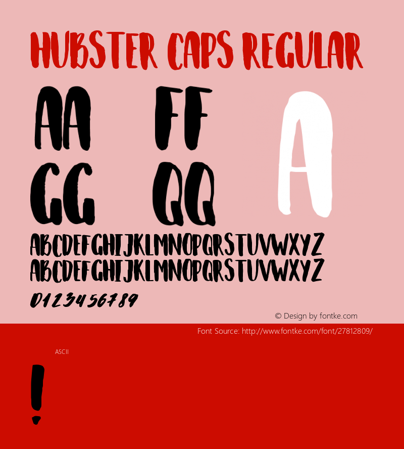 Hubster Caps Version 1.000 Font Sample