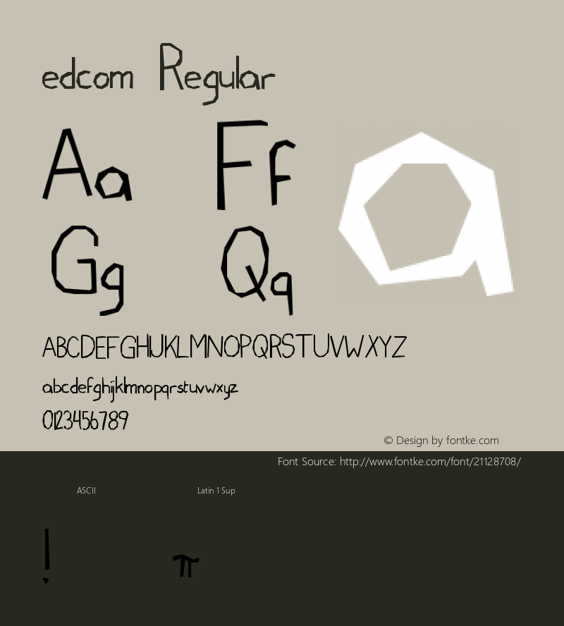 edcom Version 1.0 Font Sample