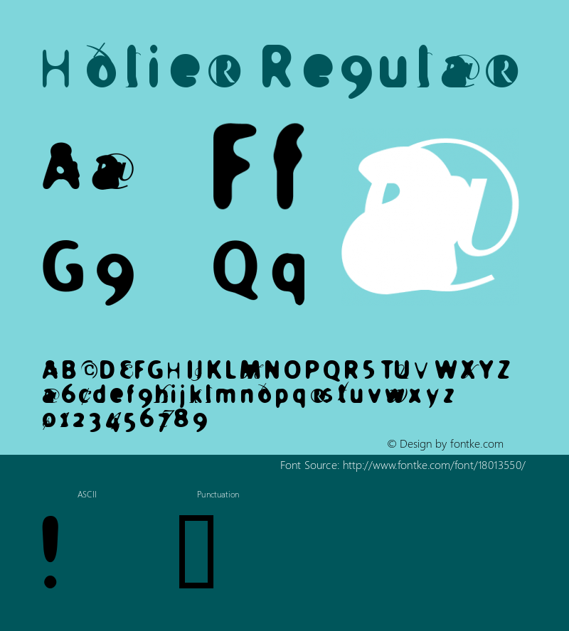 Holier Regular Macromedia Fontographer 4.1.5 13/09/02 Font Sample