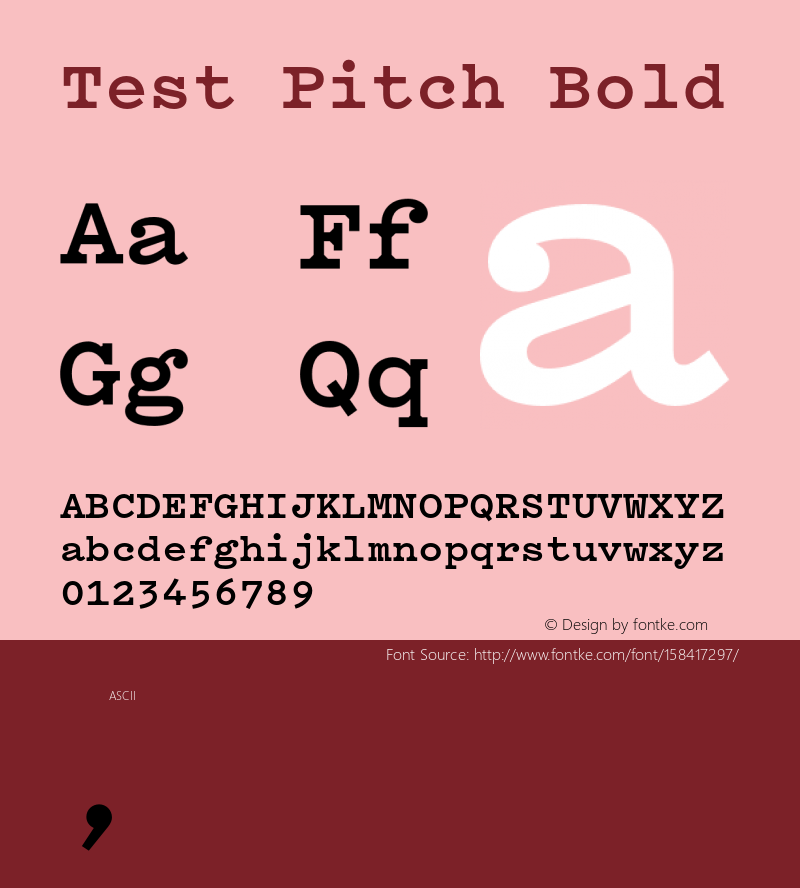 Test Pitch Bold Version 1.002;PS 1.0;hotconv 16.6.51;makeotf.lib2.5.65220 Font Sample