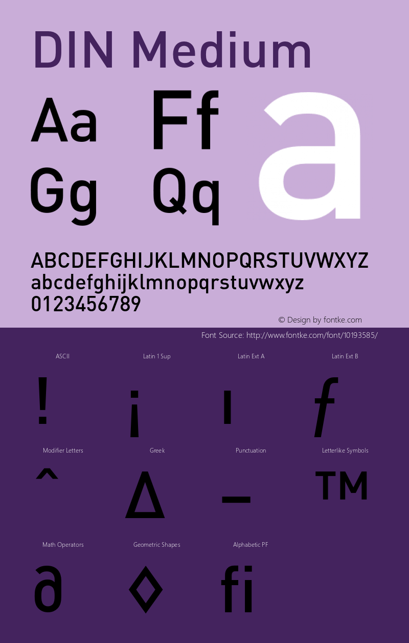 DIN Medium 001.000 Font Sample