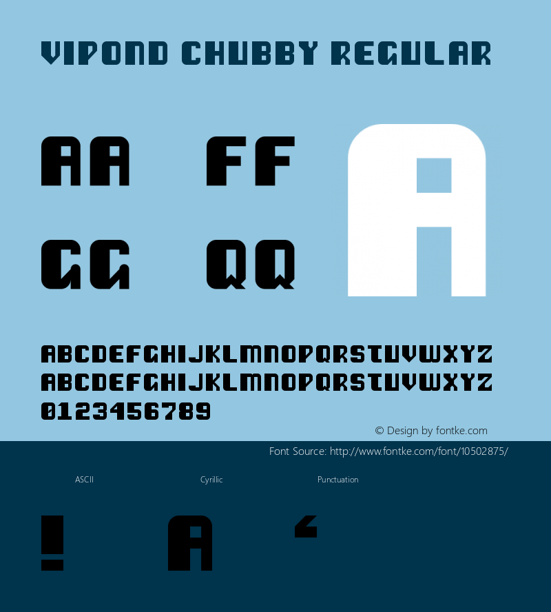 Vipond Chubby Regular Version 1.0 Font Sample