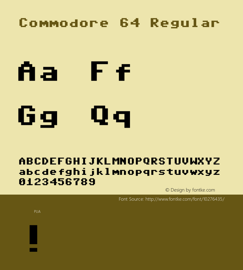 Commodore 64 Regular 6.3 Font Sample