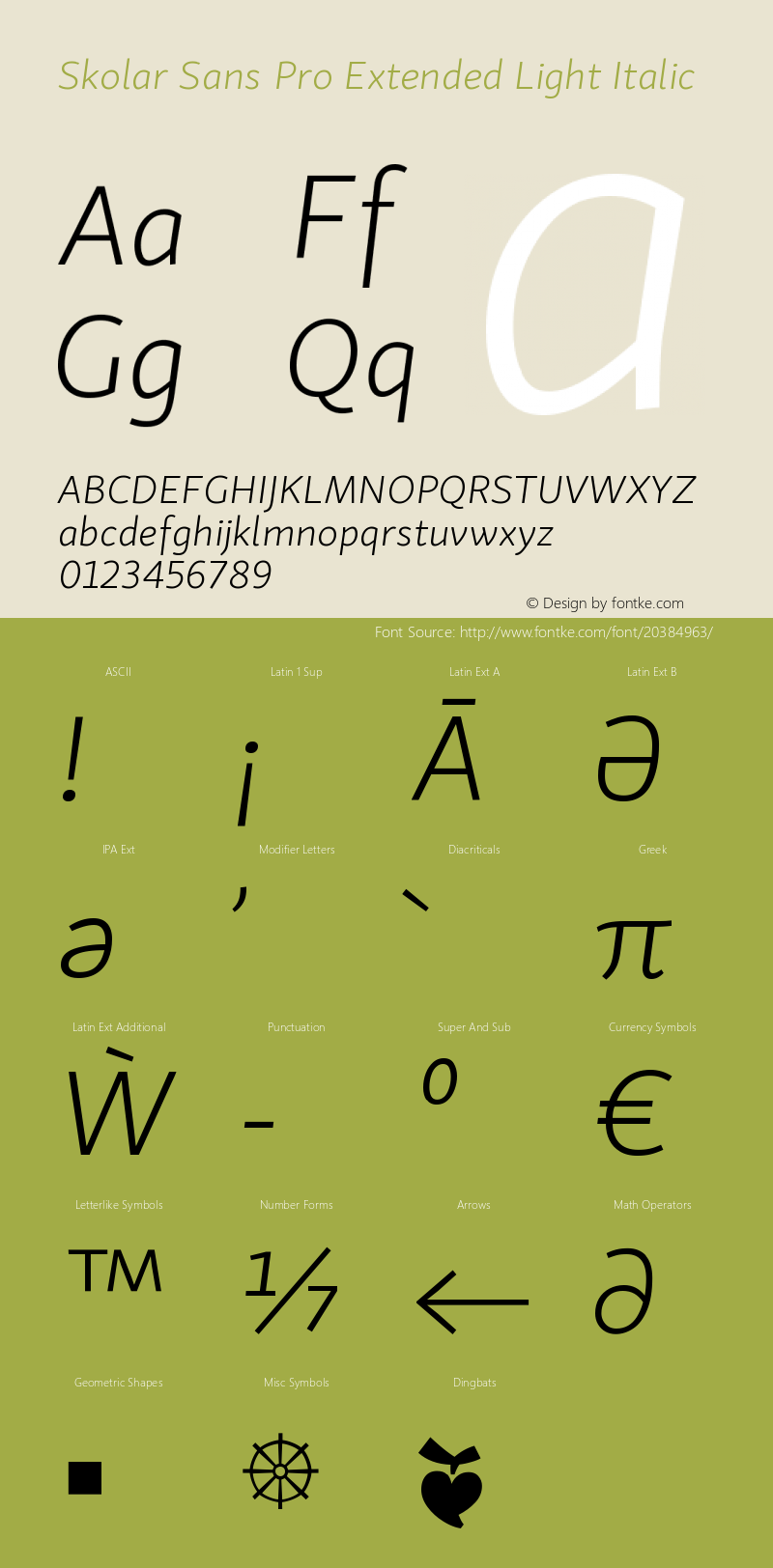 SkolarSansPro-ExtLightItalic Version 1.000;PS 001.001;hotconv 1.0.56 Font Sample