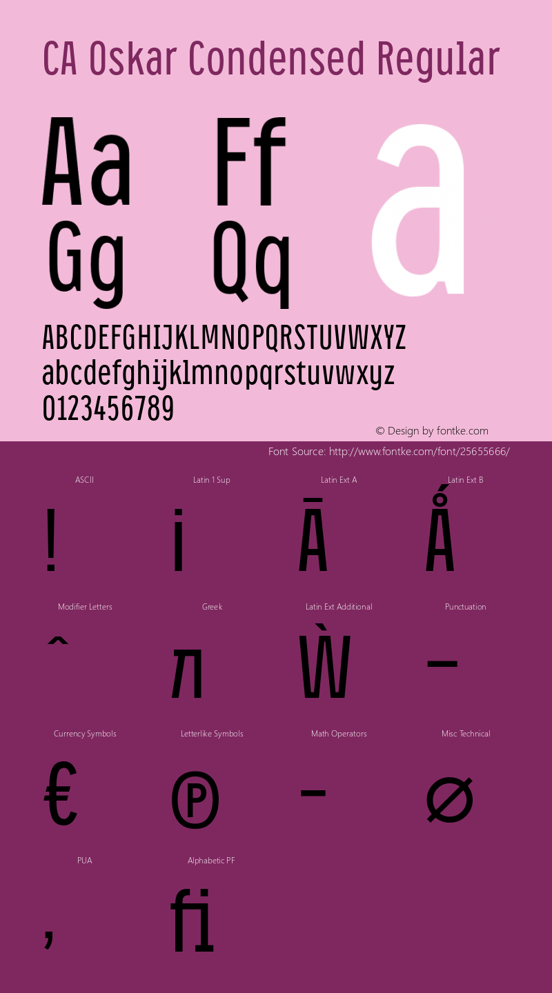 CAOskarCondensed 001.000;com.myfonts.capearcona.ca-oskar.cond-regular.wfkit2.3STH Font Sample