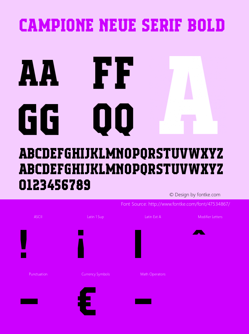 Campione Neue Serif Bold Version 1.000 Font Sample