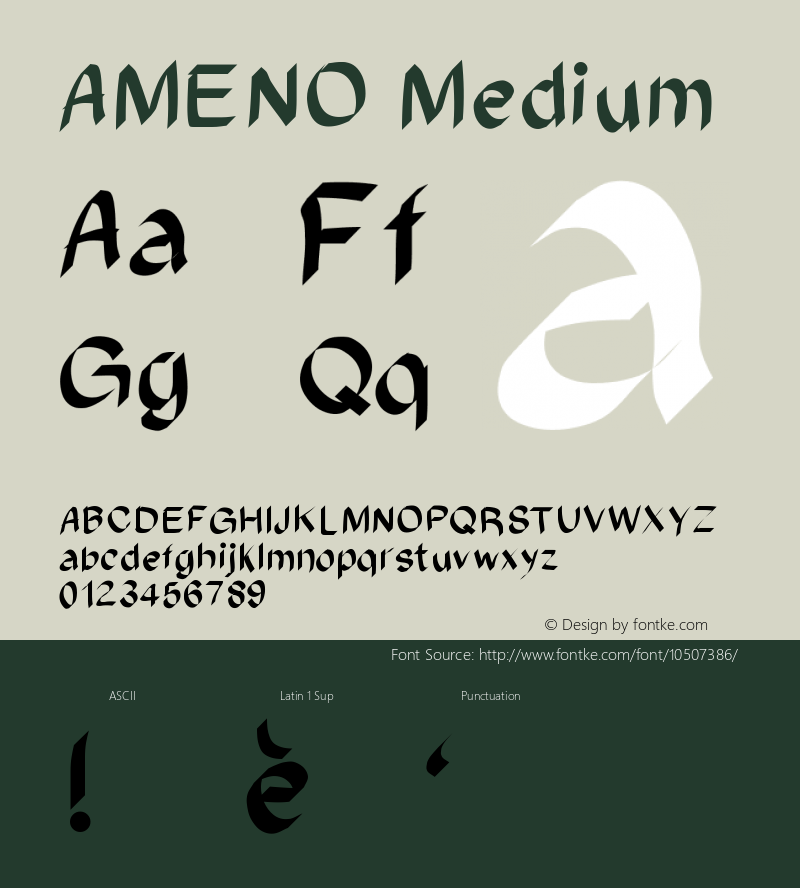 AMENO Medium Version 001.000 Font Sample