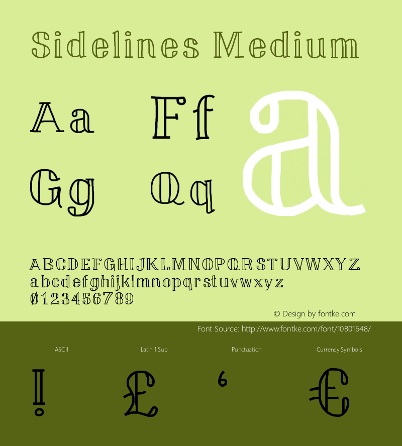 Sidelines Medium Version 001.000 Font Sample