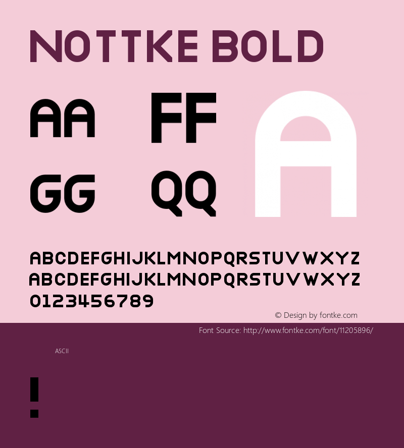 Nottke Bold Version 001.000 Font Sample