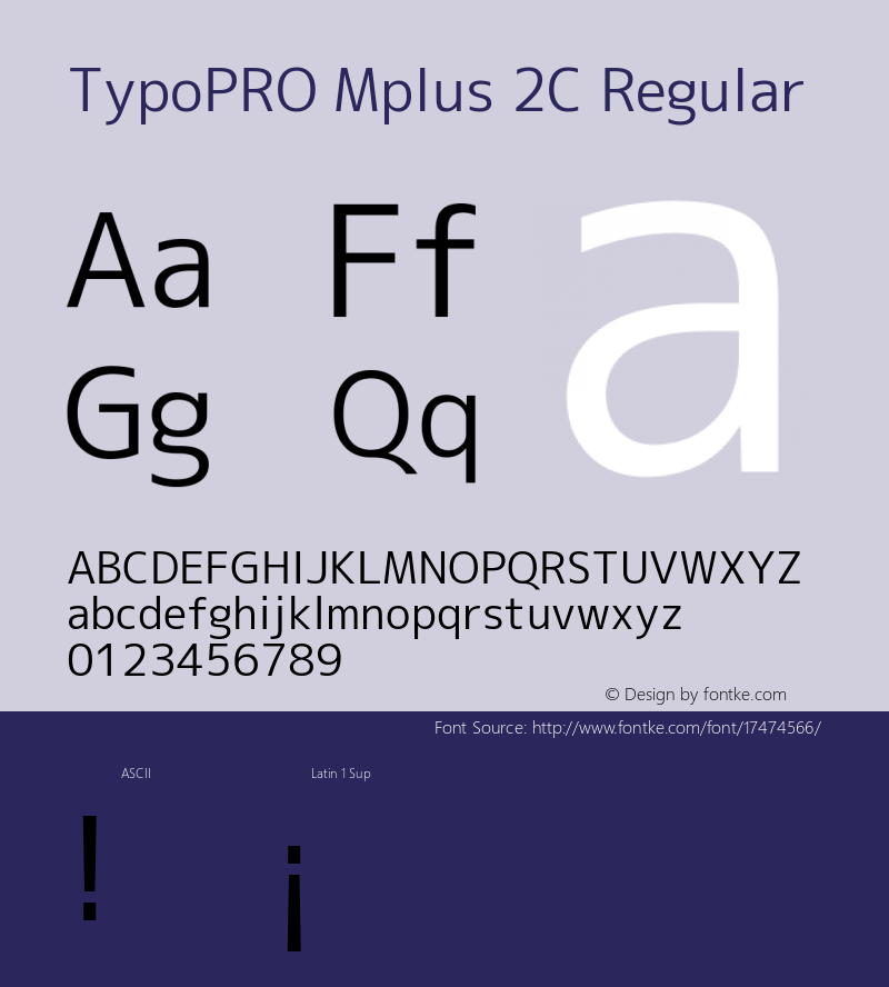 TypoPRO Mplus 2C Regular Version 1.059 Font Sample