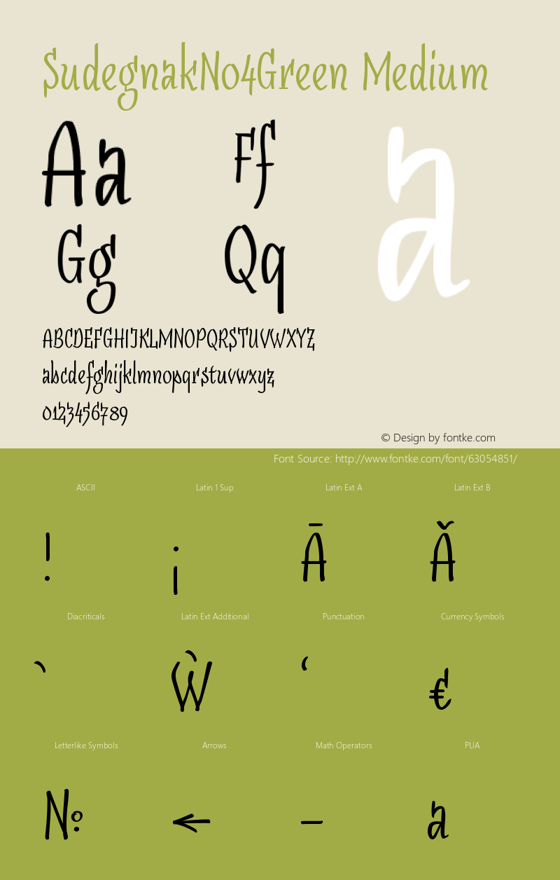 SudegnakNo4Green Version 0.14 Font Sample