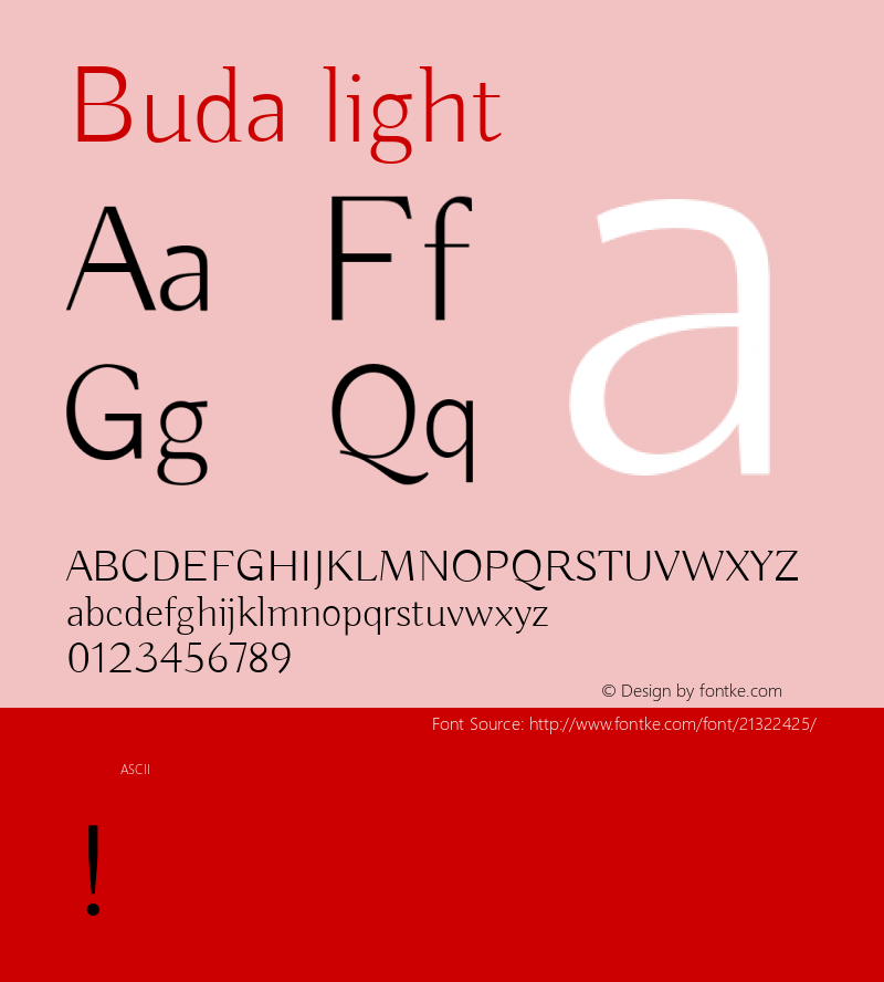 Buda light  Font Sample