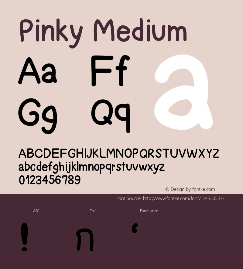 Pinky Version 001.000 Font Sample