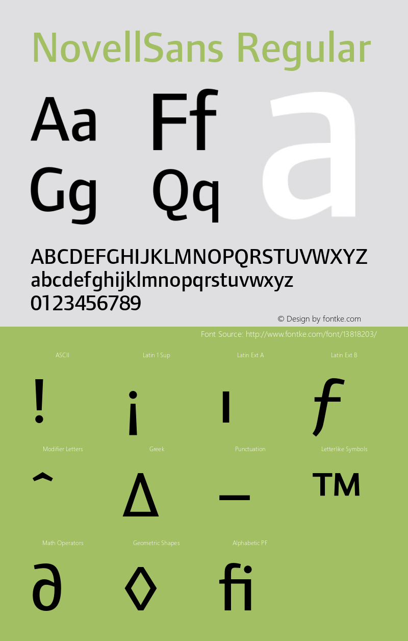 NovellSans Regular 001.000 Font Sample