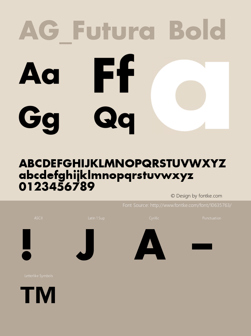 AG_Futura Bold 001.000 Font Sample