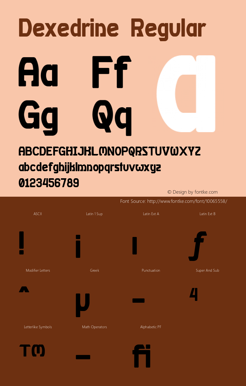 Dexedrine Regular 1.0 Font Sample