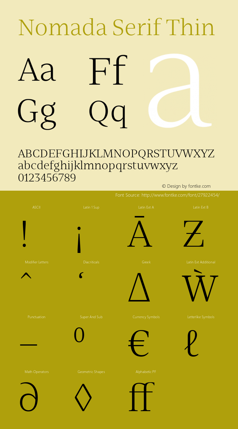 Nomada Serif Thin Version 1.001;hotconv 1.0.109;makeotfexe 2.5.65593 Font Sample