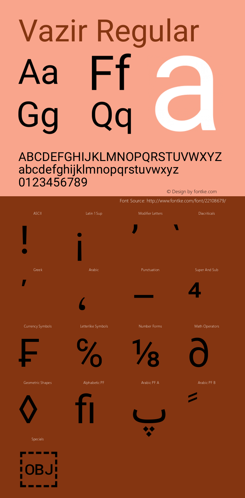 Vazir Version 10.0.1 Font Sample