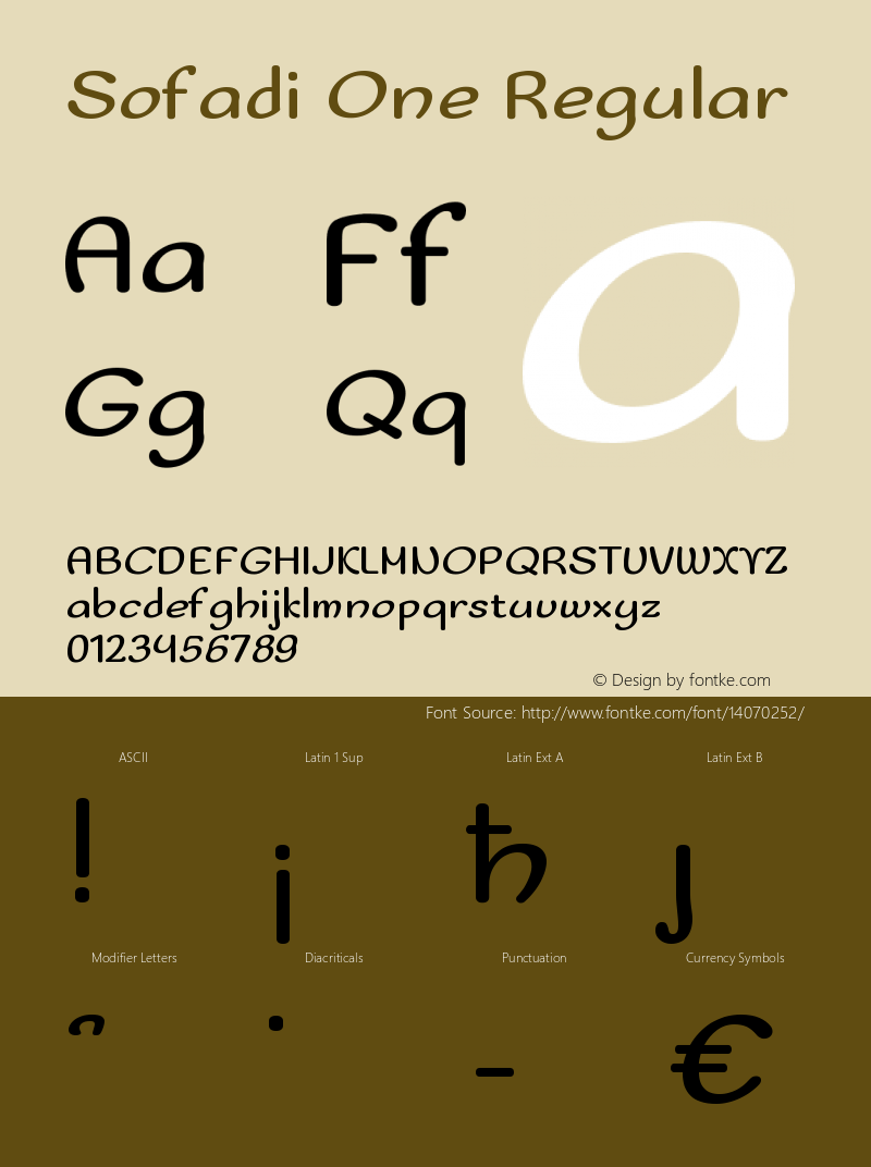 Sofadi One Regular Version 1.001 Font Sample