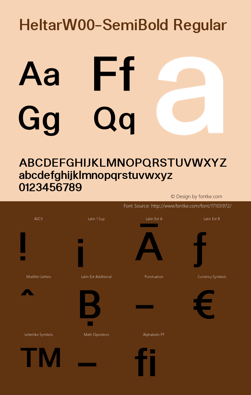 HeltarW00-SemiBold Regular Version 1.10 Font Sample