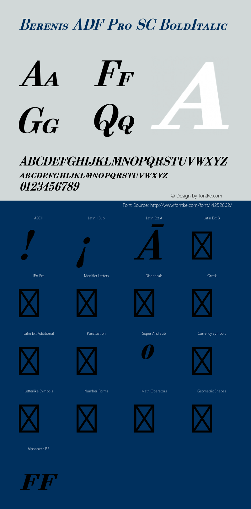 Berenis ADF Pro SC BoldItalic Version 1.004 Font Sample