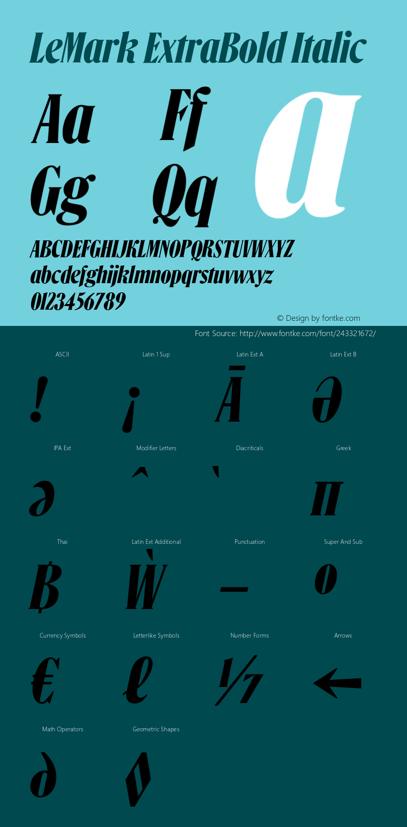 LeMark ExtraBold Italic Version 1.000图片样张