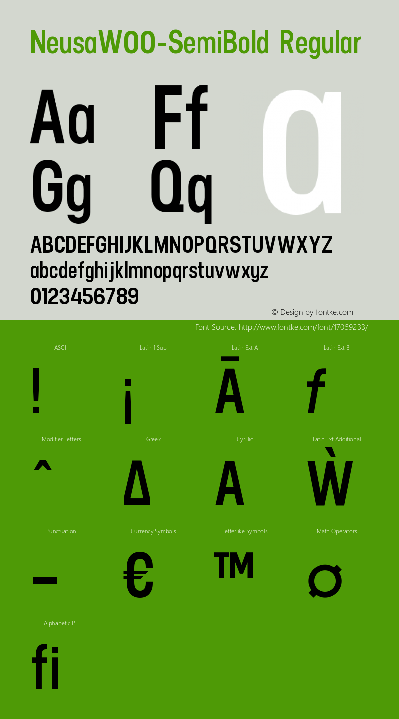 NeusaW00-SemiBold Regular Version 1.10 Font Sample